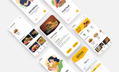 Food Delivery App android app branding illustration