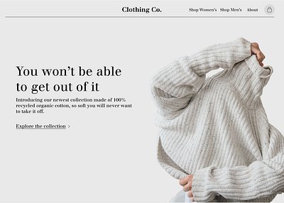 Clothing company landing page fashion landing page ui ux