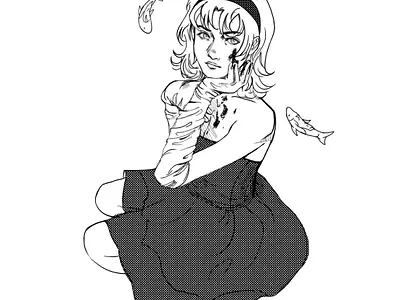 Character lineart illustration art character design digital art drawing illustration