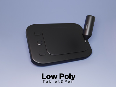 Low Poly Tablet and Pen 3d 3d designer animation asset blender blender artist blender3d diorama lighting low poly low poly art low poly asset render roblox tab