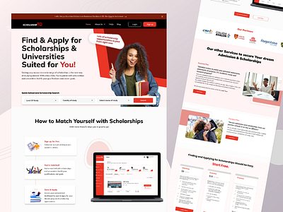 ScholarshipIQ Landing Page app branding design education figma graphic design illustration international logo scholarship ui uiux uiuxdesign ux uxinspiration uxresearch vector web webapp websitedesign