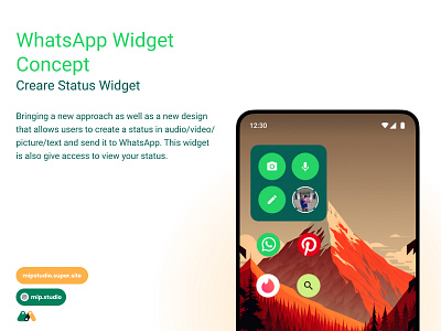 WhatsApp Widget Concept android app concept design ui uidesign ux uxdesign whatsapp widget