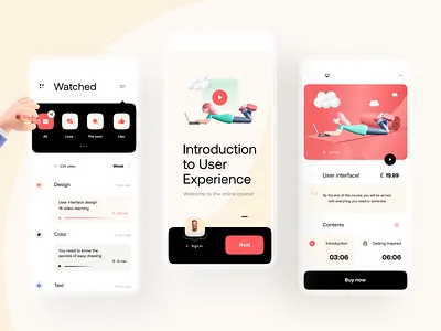 Learning app design 3d app branding classes course design e learning illustration learn learning platform lock mobile onboarding phone training ui ux