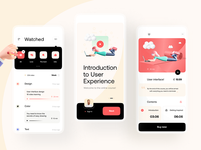 Learning App Design by Rakib Kowshar for Orizon: UI/UX Design Agency on ...