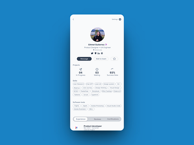 Daily Challenge - User profile app design ui