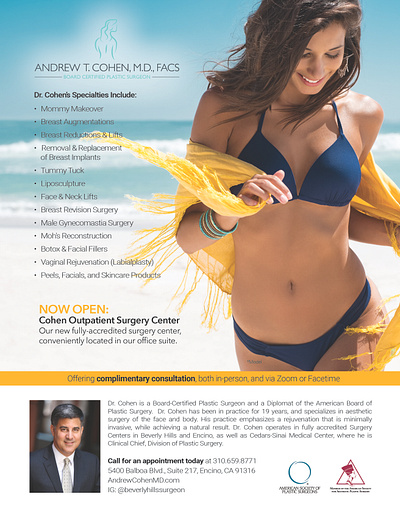 Advertisement for Plastic Surgeon advertisement branding graphic design magazine layout