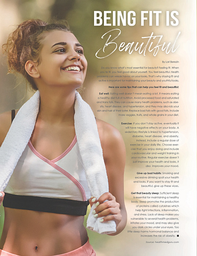 Editorial Layout Fitness advertisement branding graphic design magazine layout