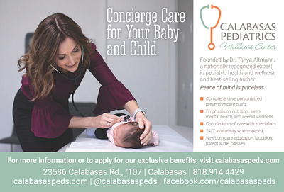 Ad for Pediatric Wellness Center advertisement branding graphic design magazine layout