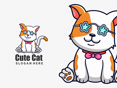 Cute Cat Character Mascot Design animation cat character cute design graphic design illustration logo mascot