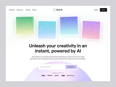 AI-generated image landing page ai art clean code design generator gradient hero landing page matrix product purple saas ui visual design website white