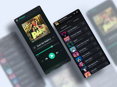 Music Player UI Design - (Dark Theme) Figma #musicplayerdesign design figma graphic design illustration mobile app ui designs mobile ui design music palyer ui design music player music player app design music player app ui design playlist ui design ui web and app ui design