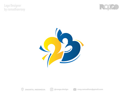 Cloud 23 23 anniversary bluelogo branding design elegant goldlogo graphic design illustration logo sign symbol typography vector yellowlogo