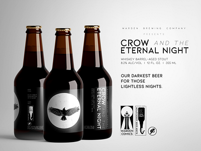 Crow and the Eternal Night beer branding design graphic design label design logo