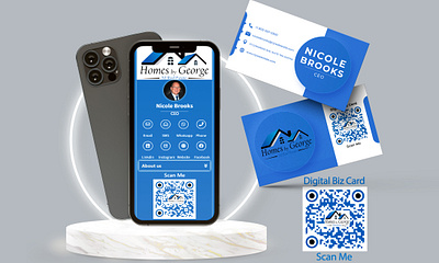 design digital business cards realtors card real estate card branding buness card business card design design digital business card graphic design illustration logo qr code real estate business card realtors card ui vector