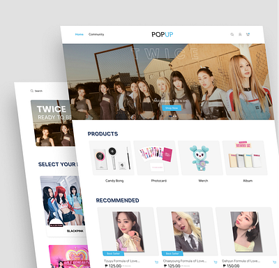 POPUP: Easy and convenient marketplace for K-pop products design ecommerce ui