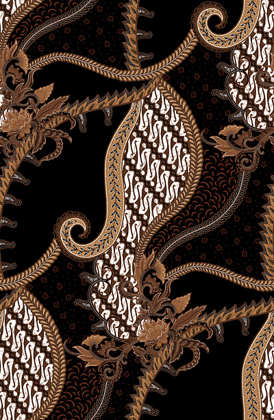 Indonesian traditional batik solid color batik illustration
