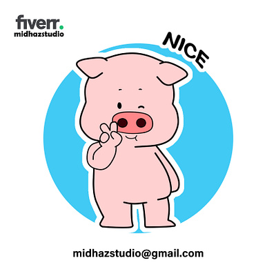 Pig Character Sticker cartoon cartoon vintage design graphic design illustration logo sticker vector