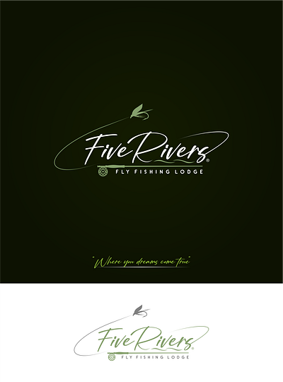 Five Rivers Fly Fishing Lodge. fish fishing fishing logo fly fishing logo