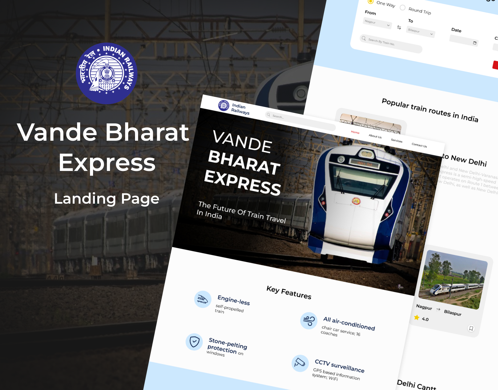Vande Bharat Express - Landing Page design figma landing page ui uiux visual design visualdesign