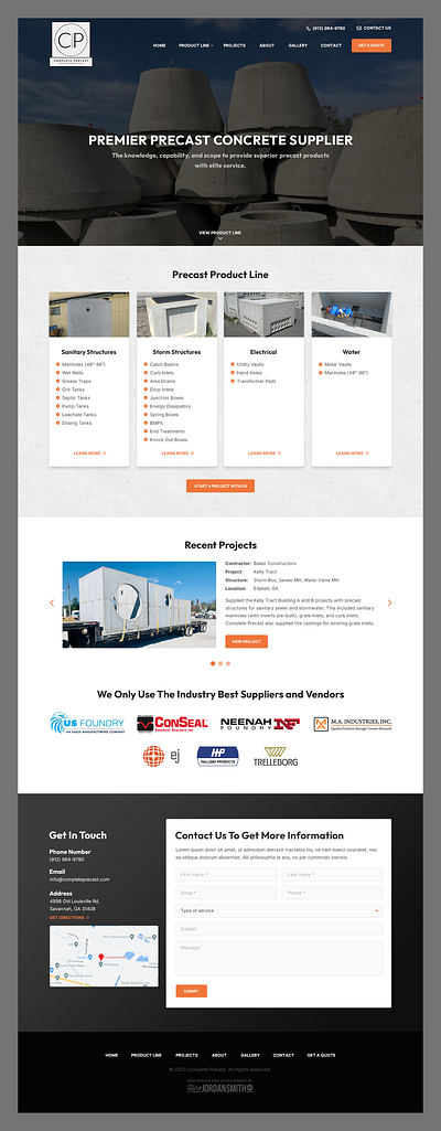 Complete Precast // Web Design concrete construction construction web design constructor precast sanitary structure supplier