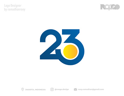 SUN 23 23 anniversary bluelogo branding design elegant goldlogo graphic design illustration inspirelogo logo