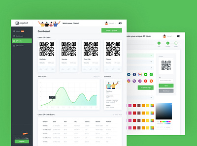 Pagelot. QR Code Creator. SaaS Project. atomic design branding design thinking figma graphic design infographics mockup qr coge research saas ui ux webapp wireframe
