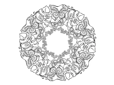 Mandala from the set “Little Cozy Town” Coloring pages. Vector. little cozy town