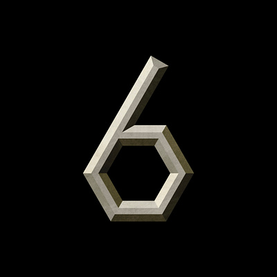 6 36 days of type 3d bevel blackletter branding customtype design extrude graphic design hexagon icon illustration illustrator lettering logo logodesign monogram six typography vector