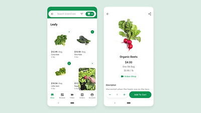 GreenCrate app design material mobile ui uiux