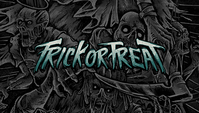 trick or treat logo type artwork dark art halloween horror metal punk