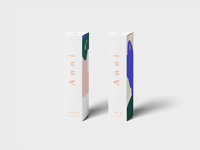Anoi perfumery brand branding packaging design perfum product shapes visual design