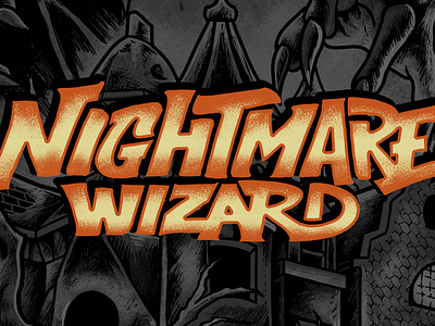 Nightmare wizard logo type artwork dark art drawing hand drawing hand lettering horror illustration logo wizard