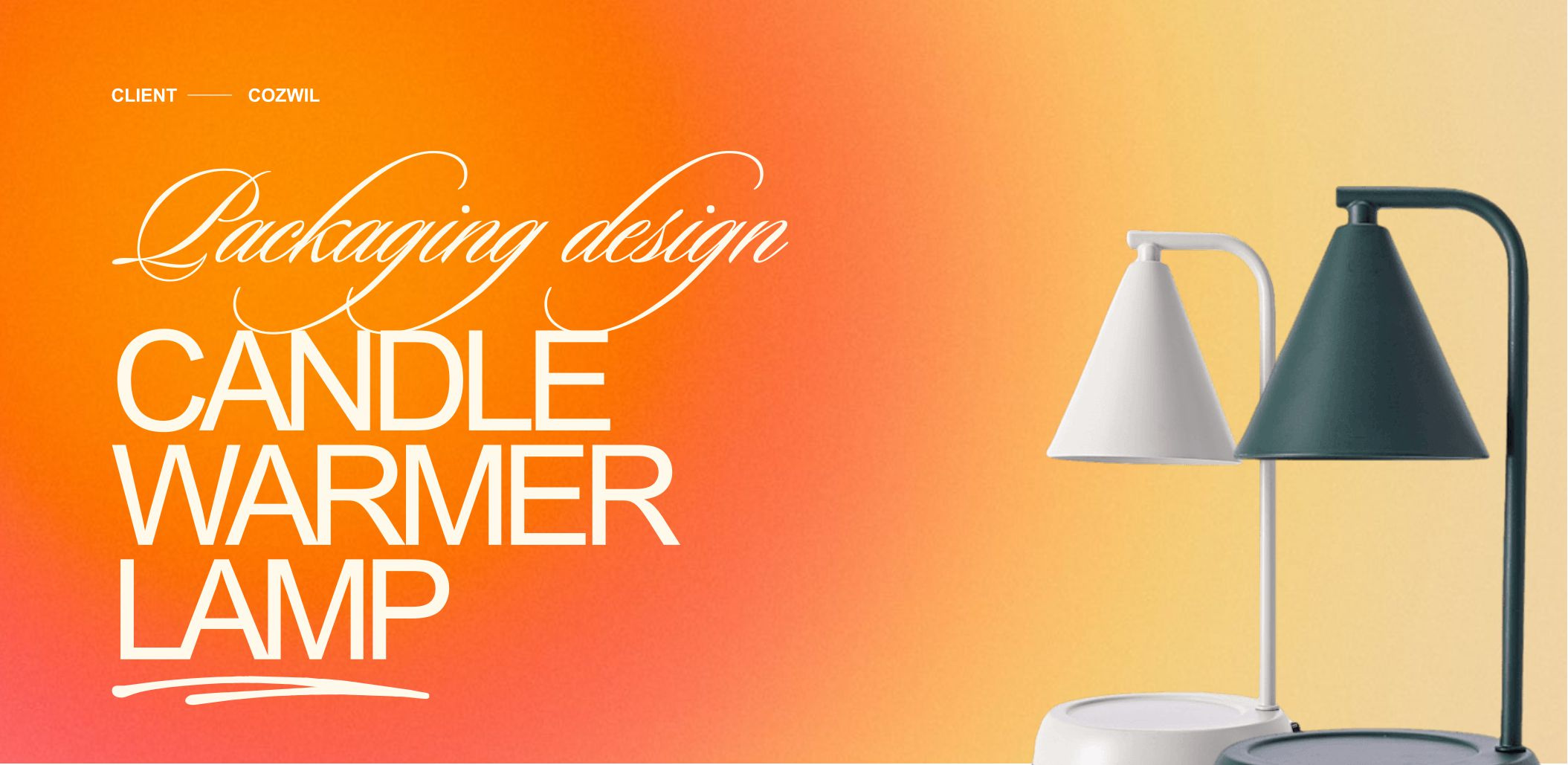 Candle Warmer Lamp Packaging art direction branding graphic design logo design logo designer packaging design packaging designer trendy warm color palette warm colors