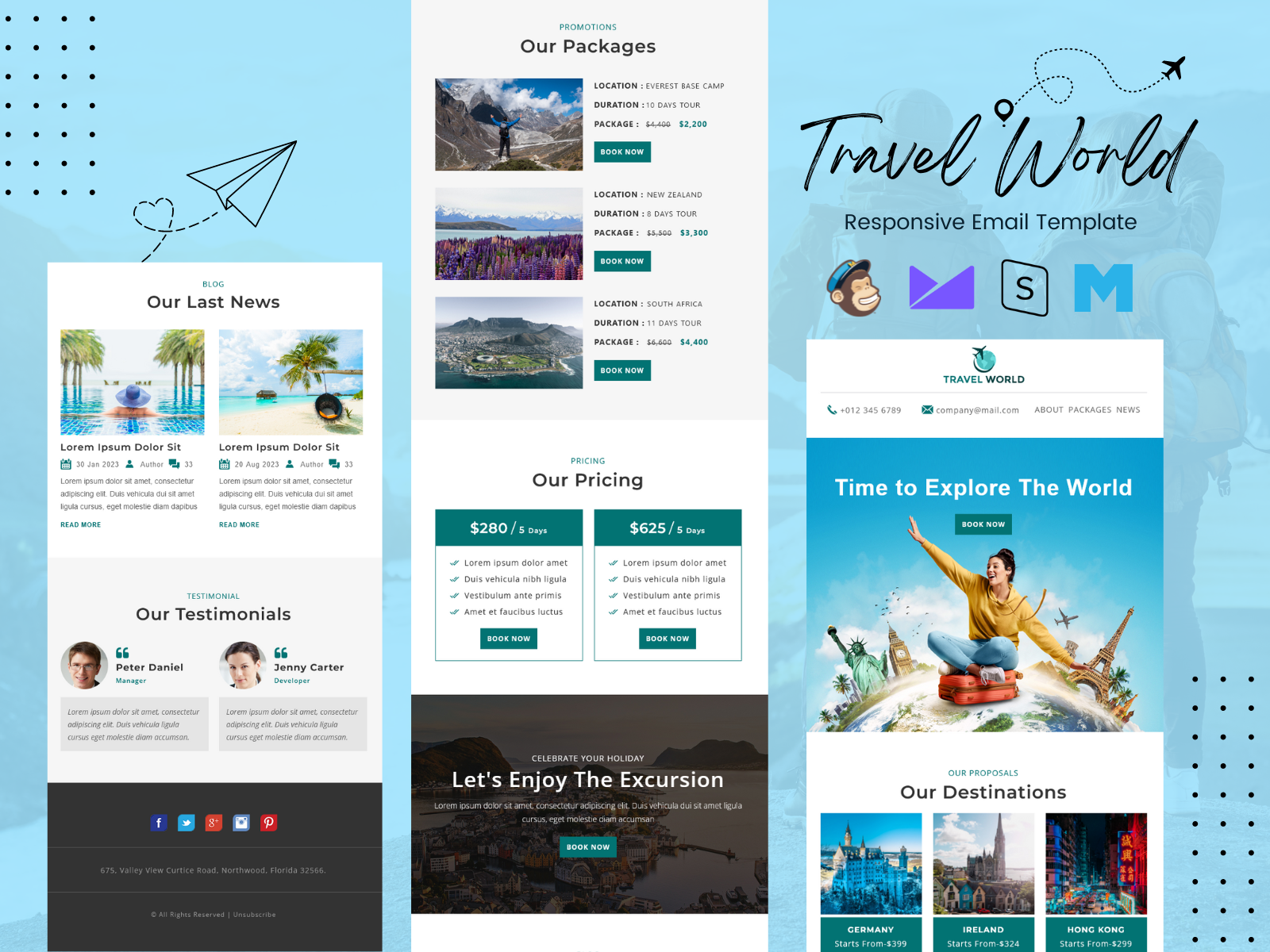 Travel World – Responsive Email Template by Pennyblack Templates on ...