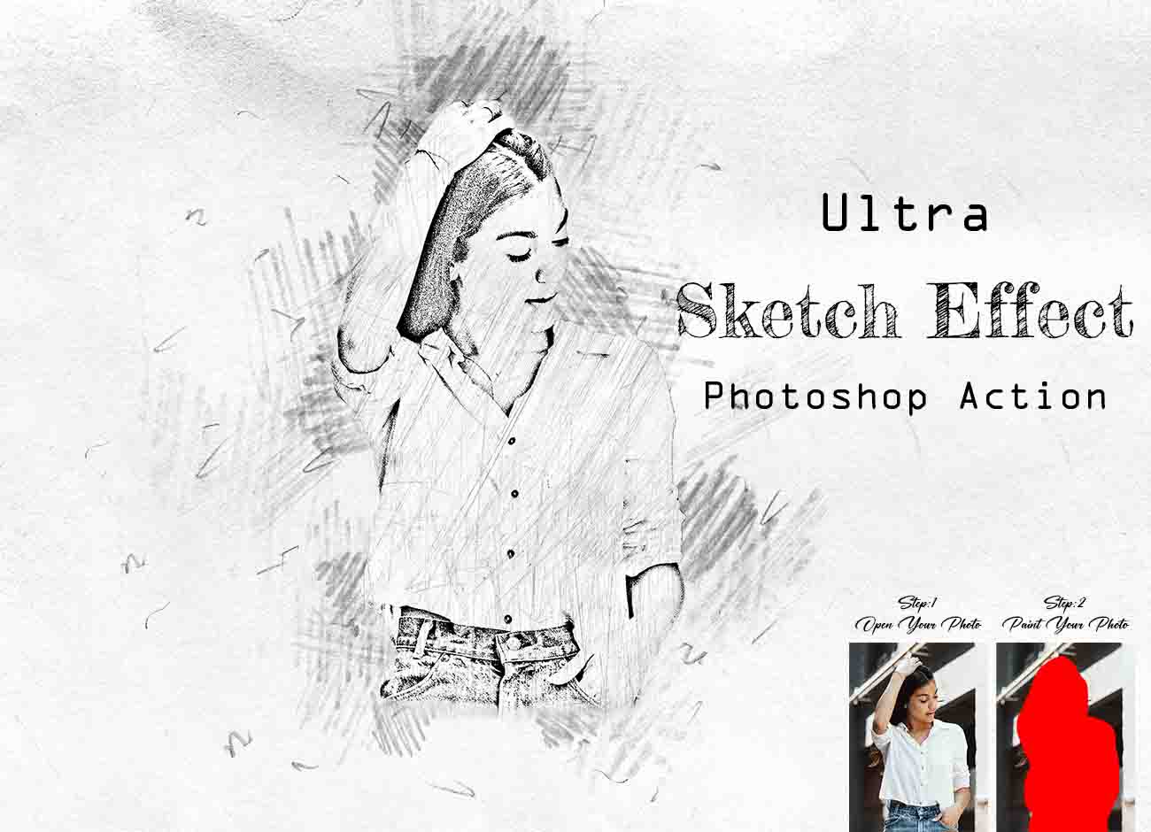 Pencil Sketch Photo Effect Photoshop Action  Sketch photo Effect
