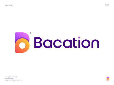 Bacation - Logo Design | Modern B + Location Pin Logo Concept abstract logo app logo b letter brand identity branding colorful logo design gradient logo local location app location logo logo map logo modern logo pin logo place tour travel trip vacation