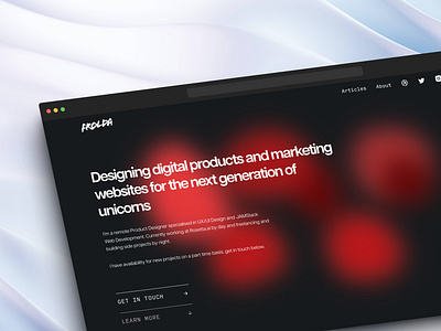 Frolda Design Website black branding dark mode dark mode design red ui web design