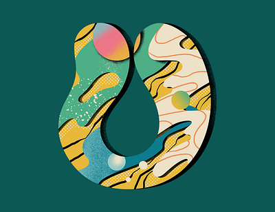 'U' for 36 Days of Type 36daysoftype challenge concept design flat gradients illustration illustrator lettering letters patterns texture type vector
