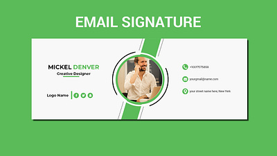 Modern Email signature template design branding design graphic design logo ui vector