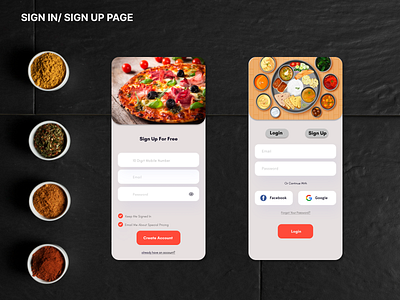 Login/Register for Food Delivery App 3d animation branding graphic design logo motion graphics ui