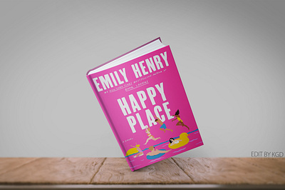 Happy Place By ( Emily Henry ) 3d branding design graphic design mockup