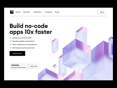Nocode Landing Page designs, themes, templates and downloadable