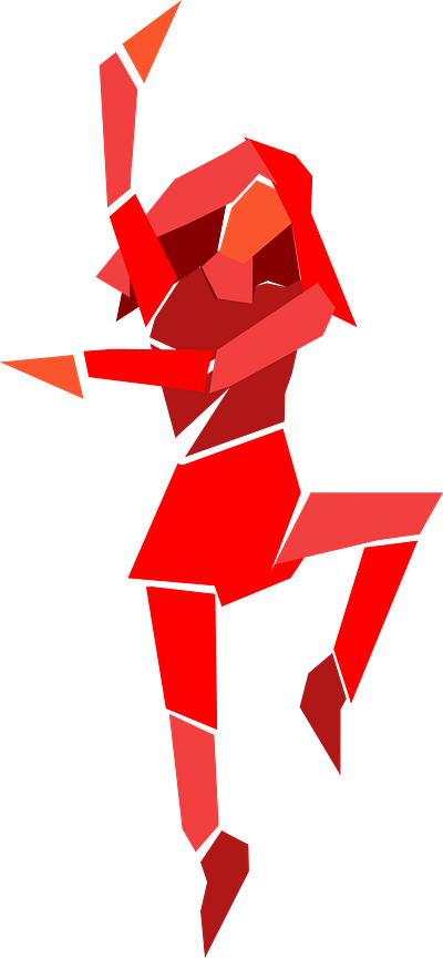 Dancer character design figure illustration logo minimal motion red vector