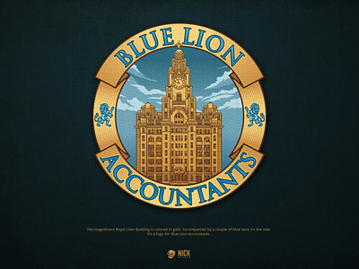 Blue Lion Accountants brand identity branding design design studio graphic design hand drawing hand drawn illustration illustrator logo logo design vintage vintage logo