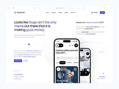 NFT Collection Website blockchain clean crypto crypto wallet design ethereum landing page marketplace design nft nft collection nft landing page nft market nft wallet ui ui design web 3 web design web ui