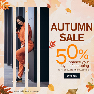 Social media advertisement for clothing brand autumn branding clothing discount facebook post graphic design offer sale social media advertisement