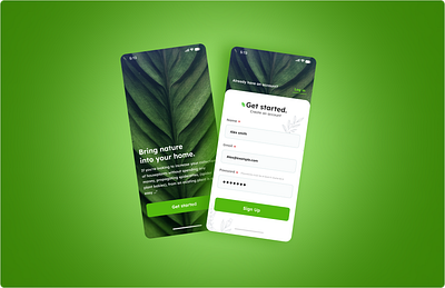 Sign up - Mobile design gardening graphic design mobile plant sign up ui