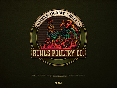 Ruhl's Poultry Co. brand identity branding design design studio graphic design hand drawing hand drawn illustration illustrator logo logo design vintage vintage logo