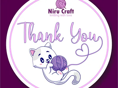 Sticker design for clothing business branding business crochet design graphic design illustration sticker thank you vector