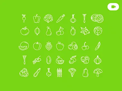 Borealis L.A.T Icons animation cc cognitive creators design fruit graphic design green icon icon design illustration lineart motion graphics vector vegatables